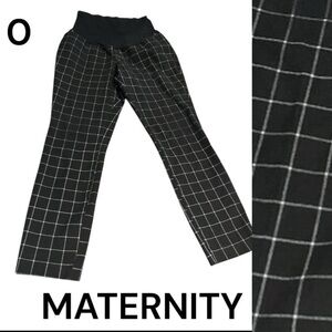 OLD NAVY Maternity Pants Trousers Size 0 Black White Squares Pockets Cotton